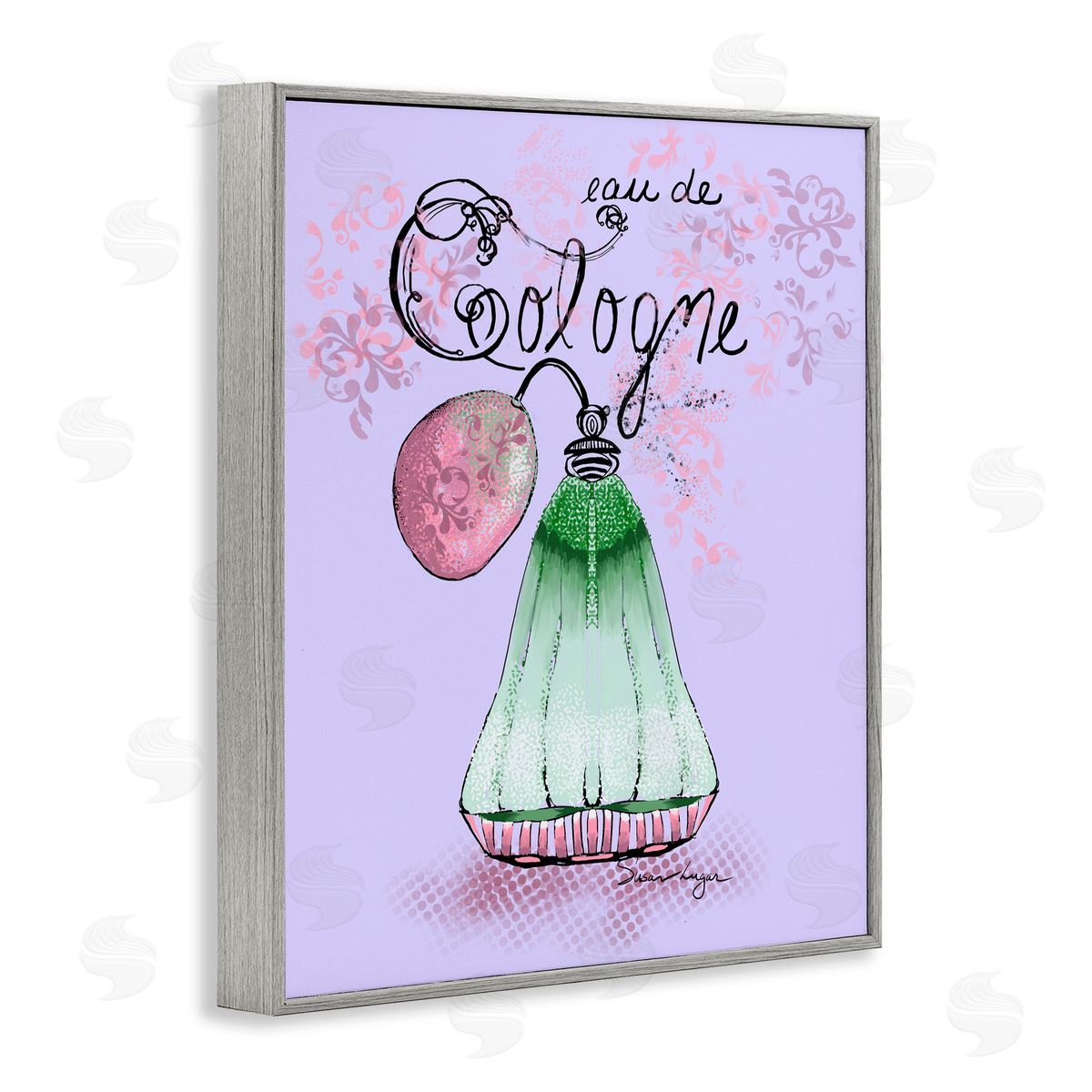 Susan Lugar Eu De Cologne on Purple Canvas Wall Art Print