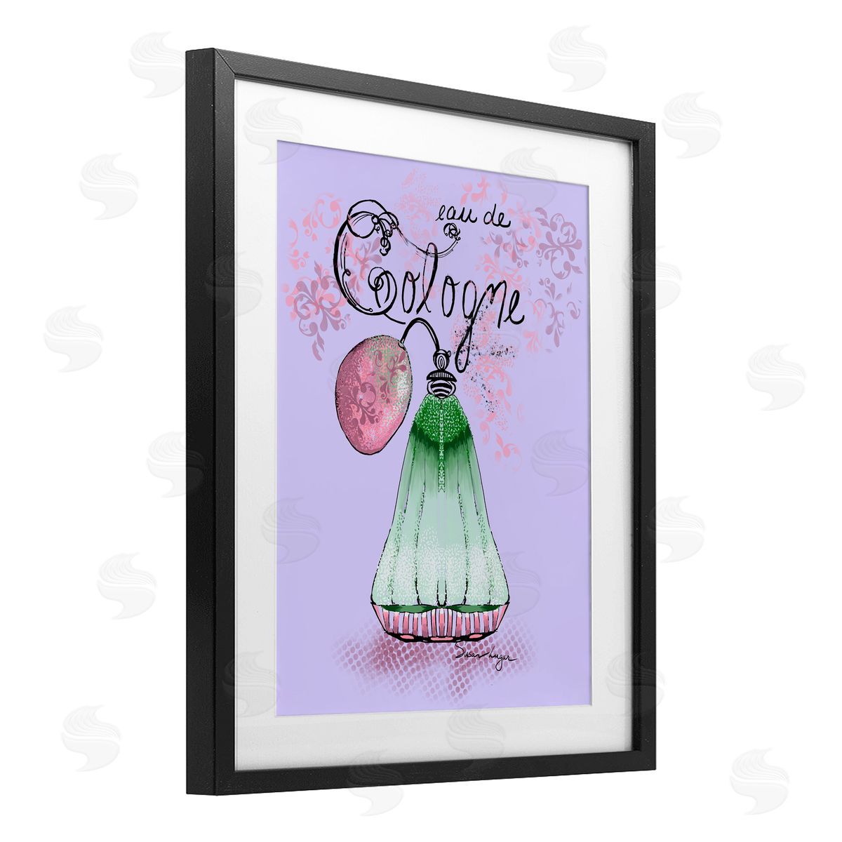 Susan Lugar Eu De Cologne on Purple Canvas Wall Art Print