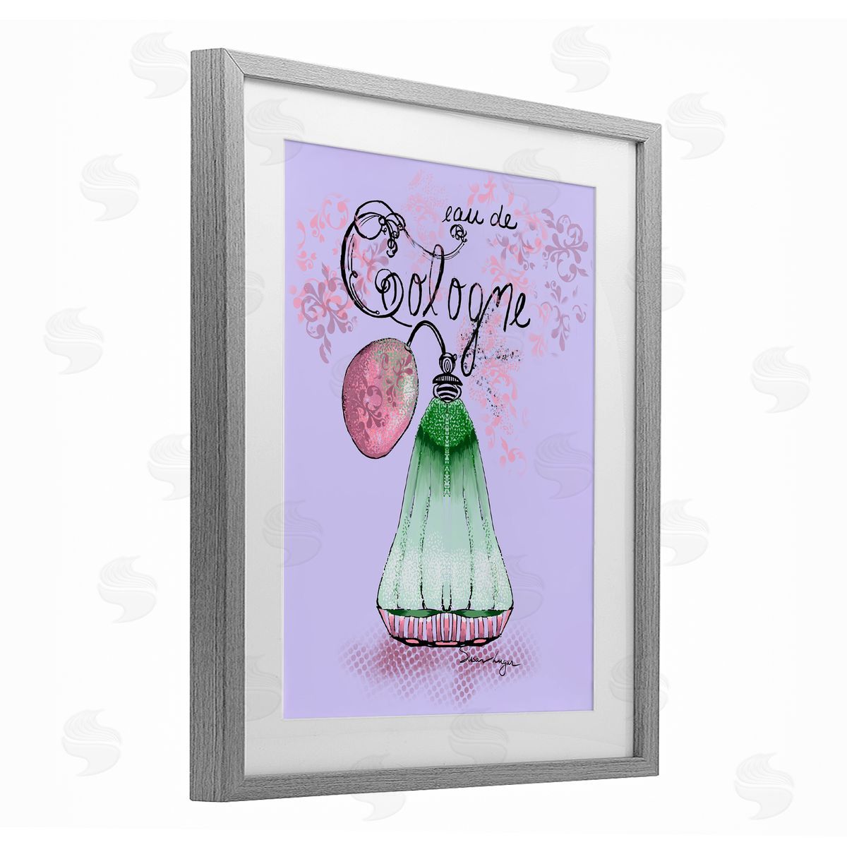 Susan Lugar Eu De Cologne on Purple Canvas Wall Art Print