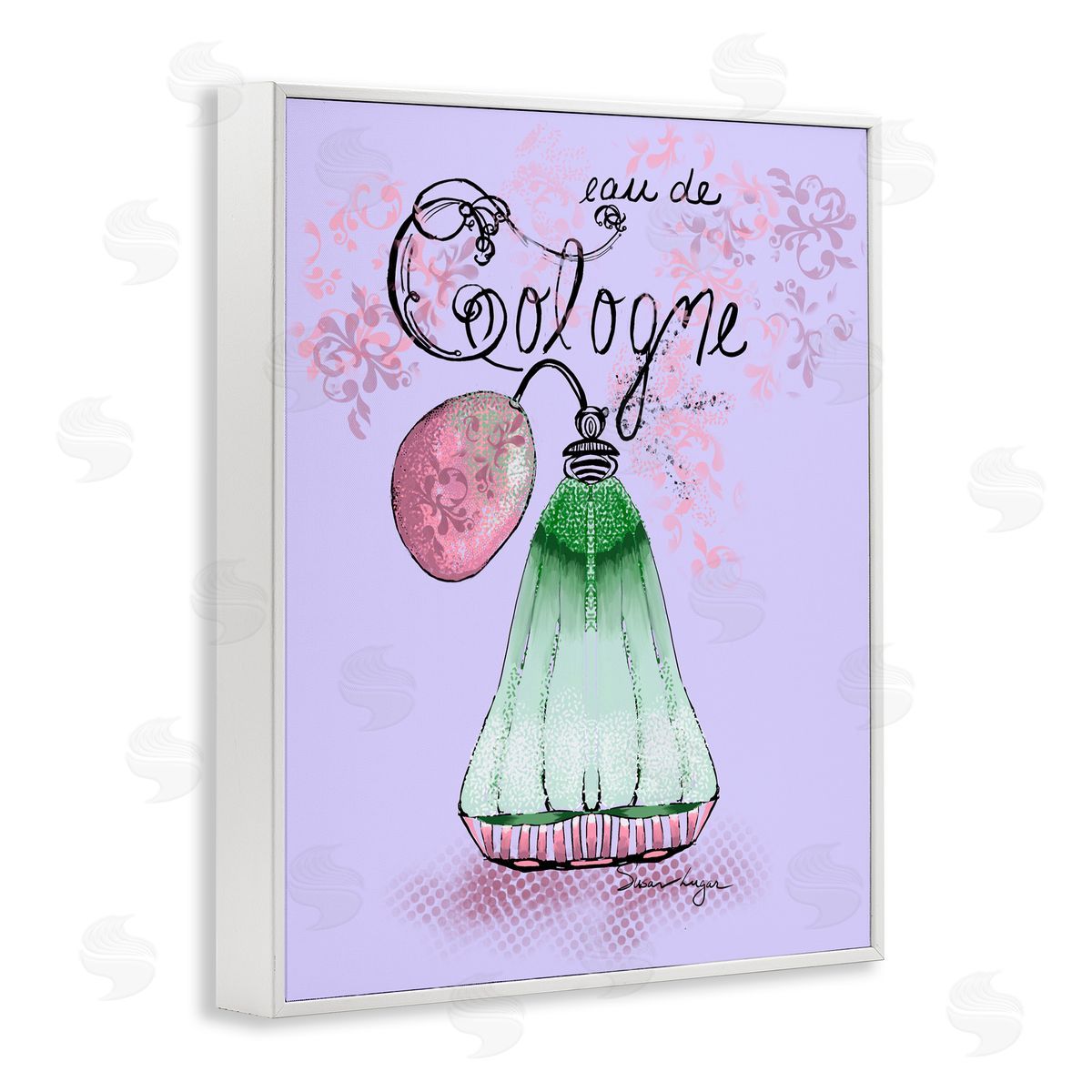 Susan Lugar Eu De Cologne on Purple Canvas Wall Art Print