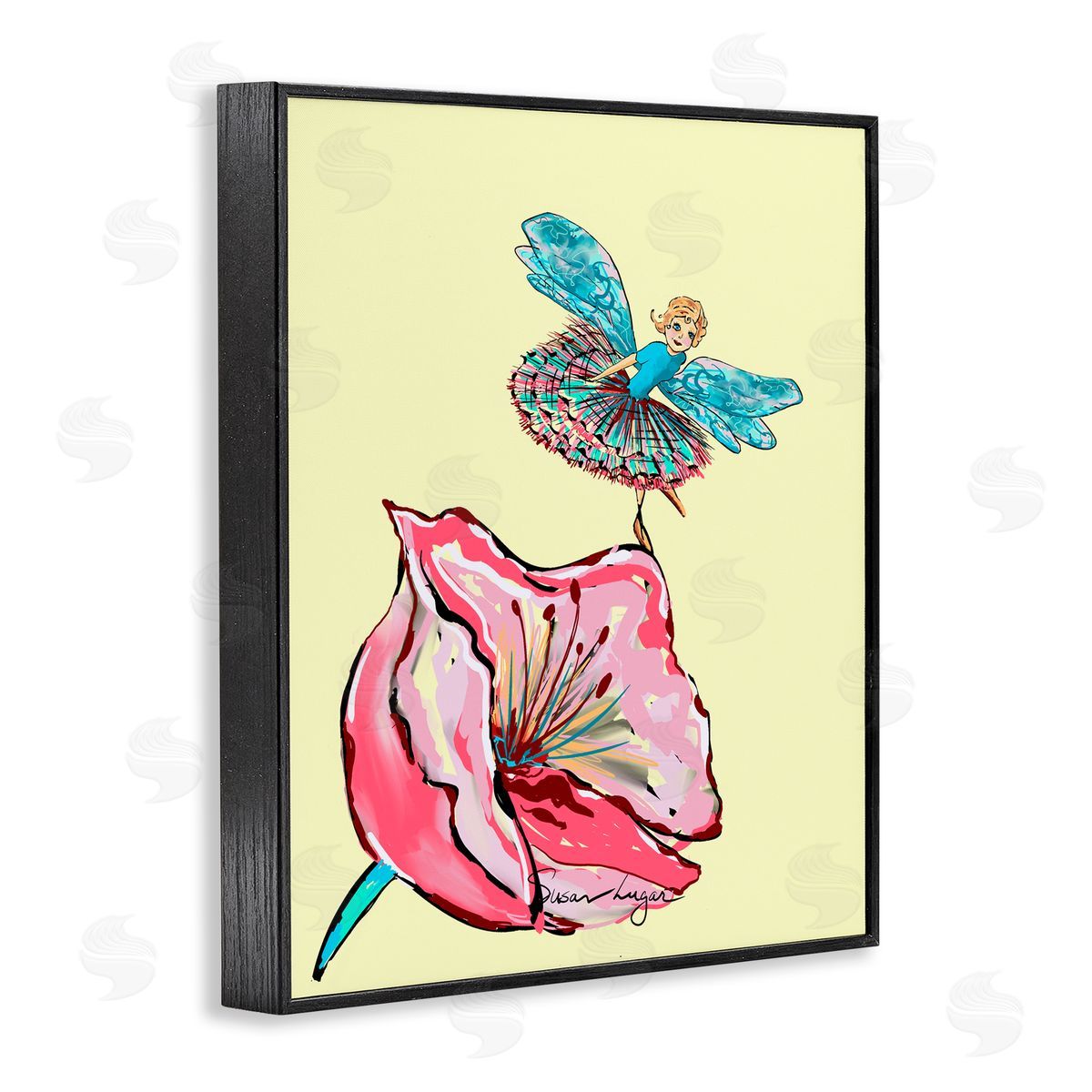 Susan Lugar Ballerina Fairy & Flower Canvas Wall Art Print