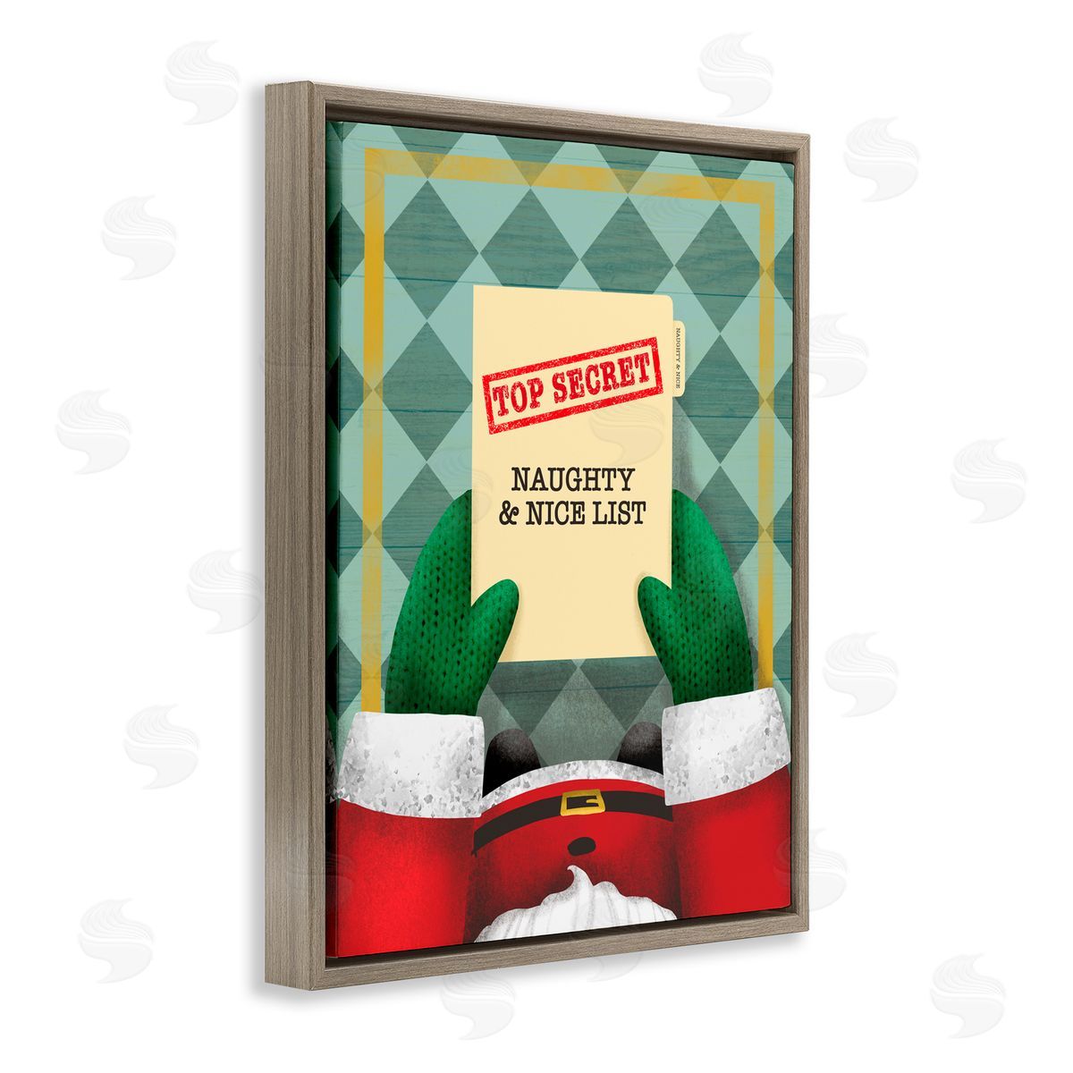 Jilly Jack Designs Top Secret Santa List Canvas Wall Art Print