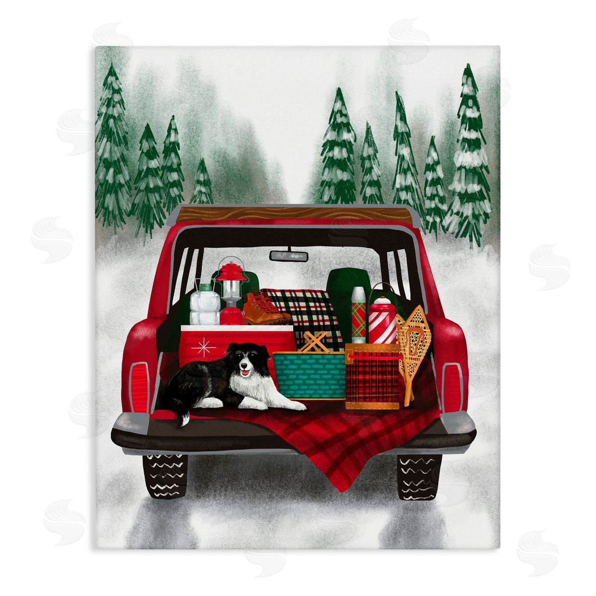 Jilly Jack Designs Winter Tailgate with Dog Canvas Wall Art Print