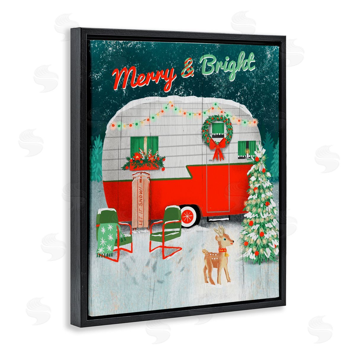 Jilly Jack Designs Merry & Bright Camper Canvas Wall Art Print