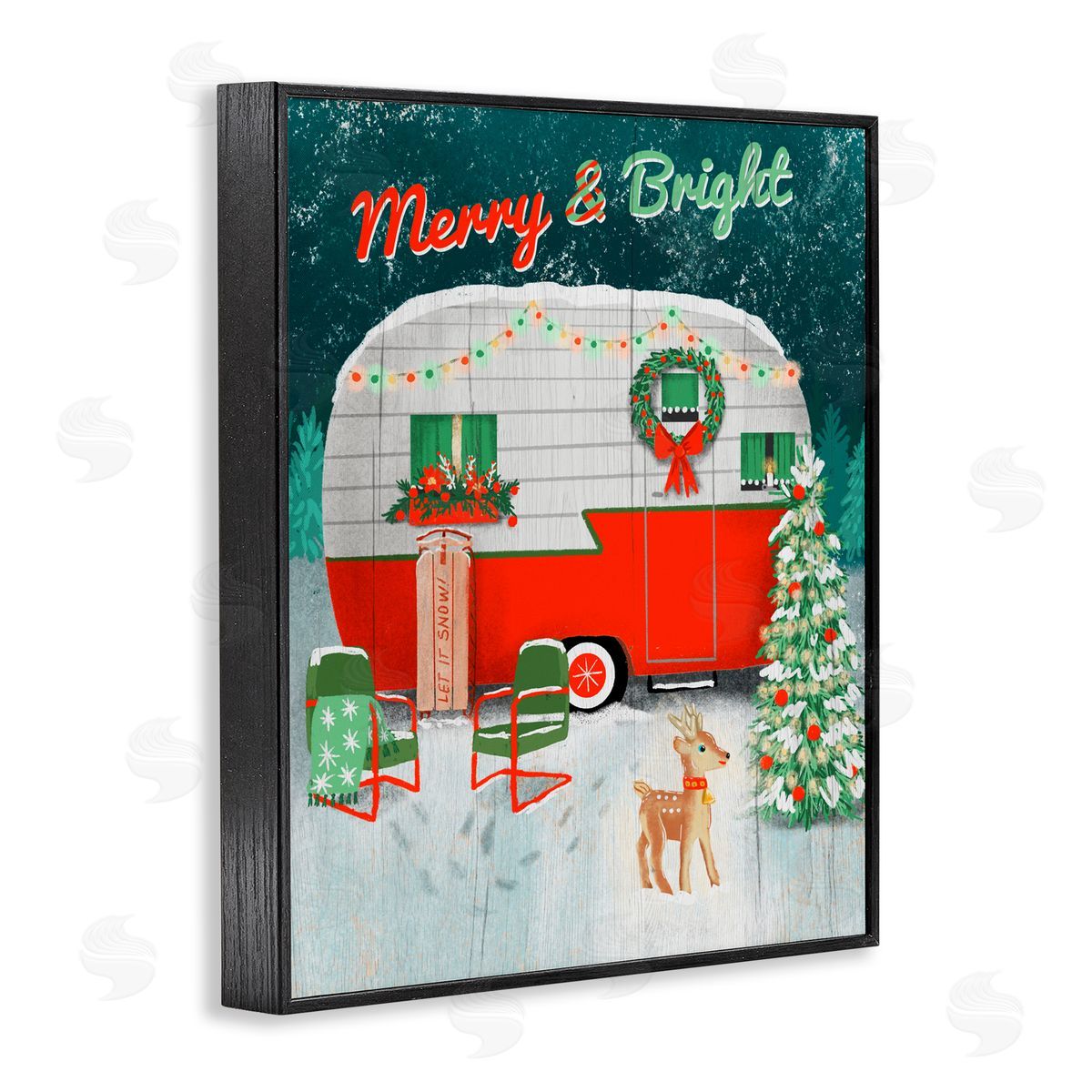 Jilly Jack Designs Merry & Bright Camper Canvas Wall Art Print