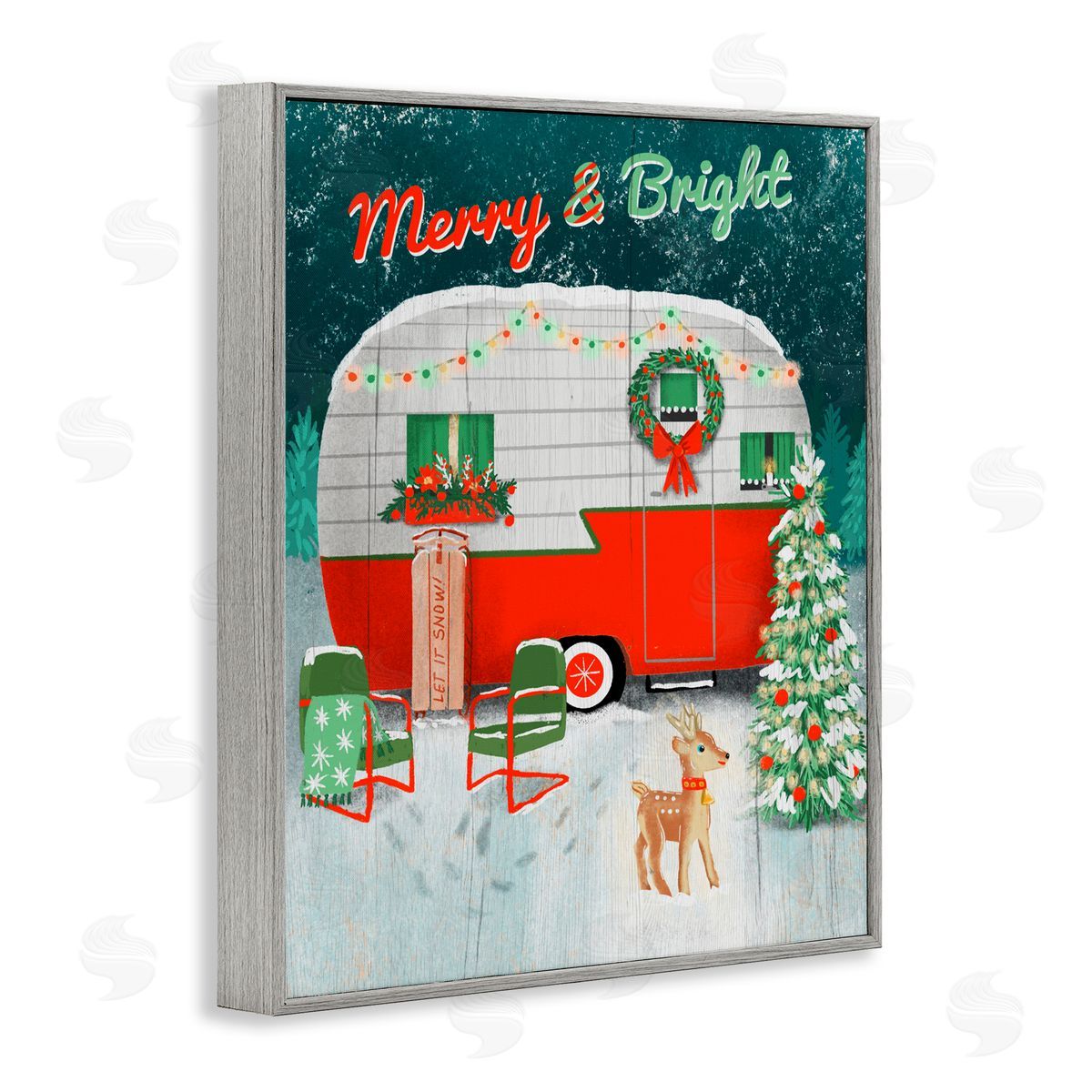 Jilly Jack Designs Merry & Bright Camper Canvas Wall Art Print