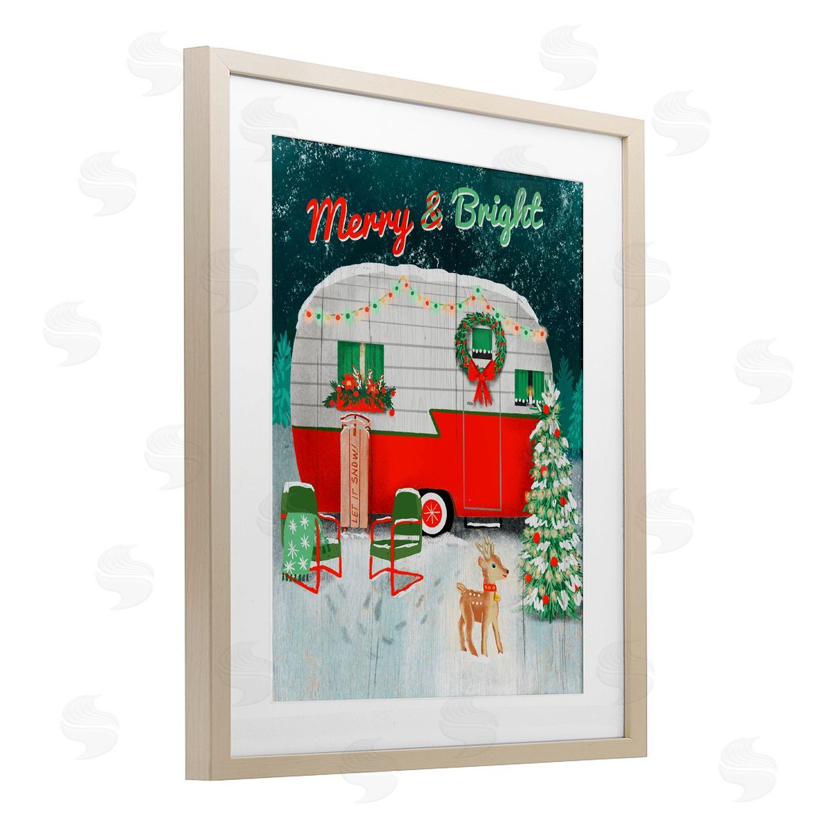 Jilly Jack Designs Merry & Bright Camper Canvas Wall Art Print