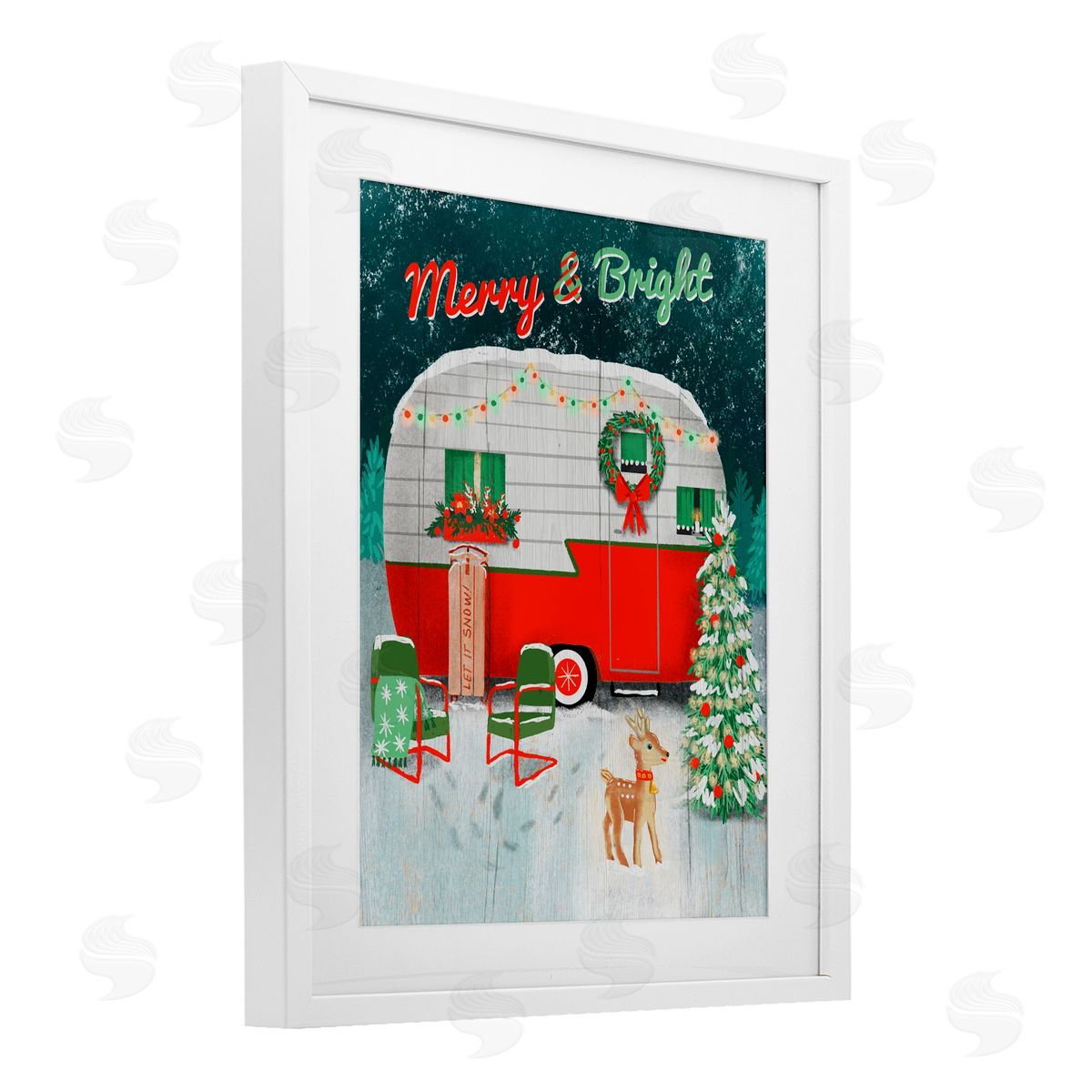 Jilly Jack Designs Merry & Bright Camper Canvas Wall Art Print
