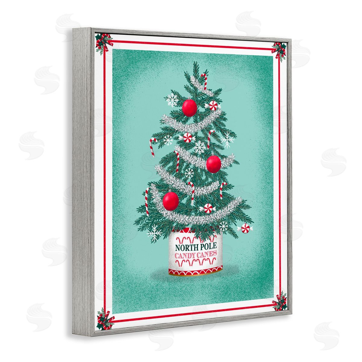 Jilly Jack Designs North Pole Candy Cane Tree Canvas Wall Art Print