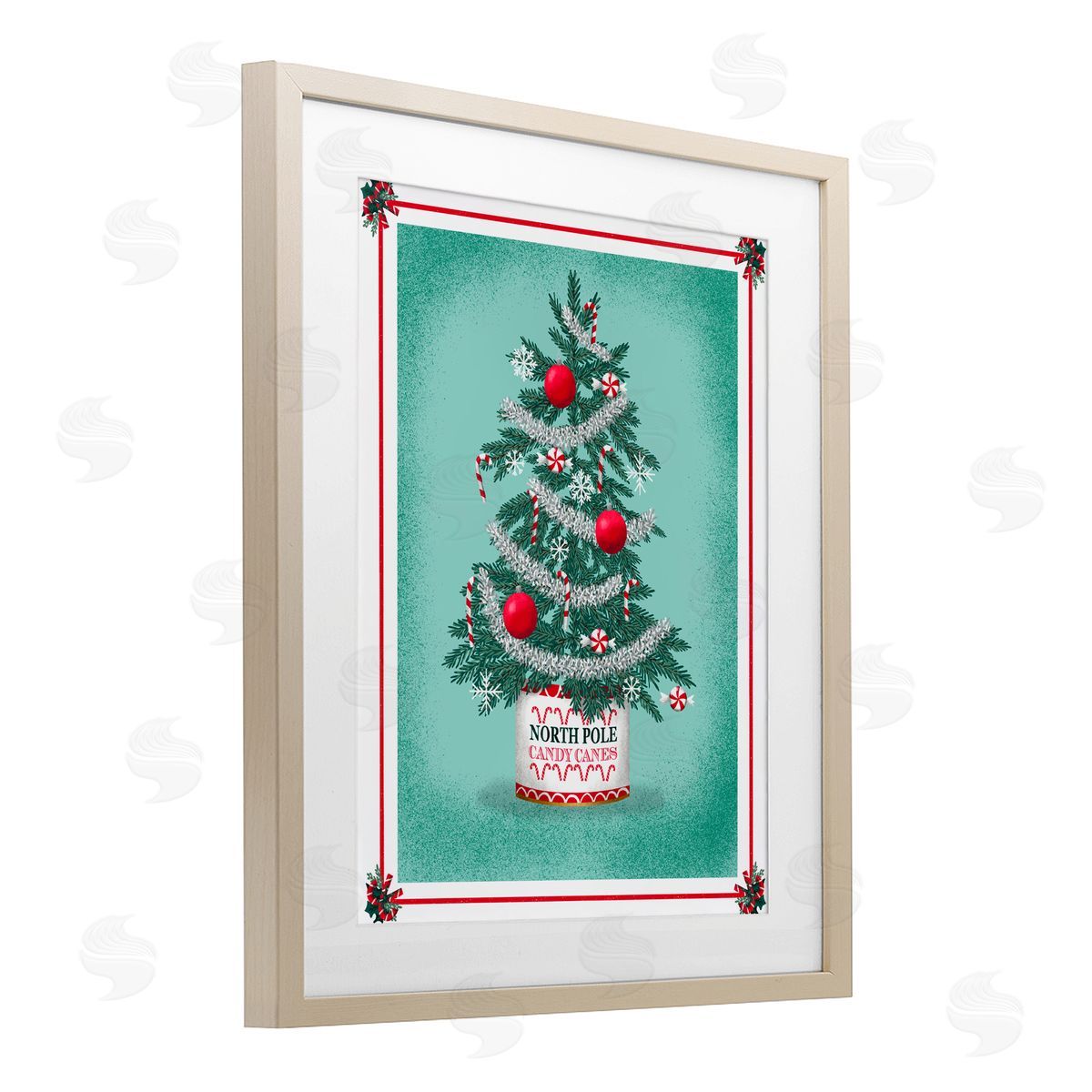 Jilly Jack Designs North Pole Candy Cane Tree Canvas Wall Art Print