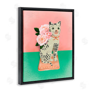 Jilly Jack Designs | Vintage Cat Sculpture Pink & Green