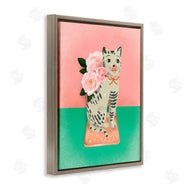 Jilly Jack Designs | Vintage Cat Sculpture Pink & Green