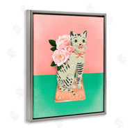 Jilly Jack Designs | Vintage Cat Sculpture Pink & Green
