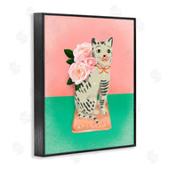 Jilly Jack Designs | Vintage Cat Sculpture Pink & Green