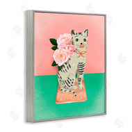 Jilly Jack Designs | Vintage Cat Sculpture Pink & Green