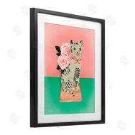 Jilly Jack Designs | Vintage Cat Sculpture Pink & Green