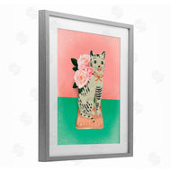 Jilly Jack Designs | Vintage Cat Sculpture Pink & Green