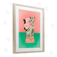 Jilly Jack Designs | Vintage Cat Sculpture Pink & Green