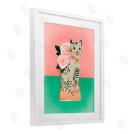 Jilly Jack Designs | Vintage Cat Sculpture Pink & Green