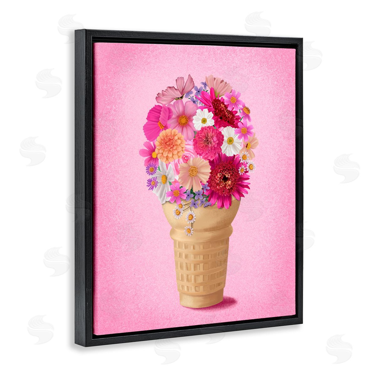 Jilly Jack Designs Waffle Cone Flower Bouquet Canvas Wall Art Print