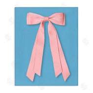 Jilly Jack Designs | Pink Satin Bow on Blue