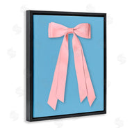 Jilly Jack Designs | Pink Satin Bow on Blue