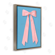 Jilly Jack Designs | Pink Satin Bow on Blue