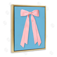 Jilly Jack Designs | Pink Satin Bow on Blue