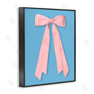 Jilly Jack Designs | Pink Satin Bow on Blue