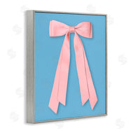 Jilly Jack Designs | Pink Satin Bow on Blue