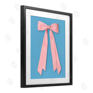 Jilly Jack Designs | Pink Satin Bow on Blue