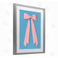 Jilly Jack Designs | Pink Satin Bow on Blue
