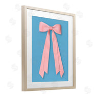 Jilly Jack Designs | Pink Satin Bow on Blue