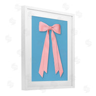 Jilly Jack Designs | Pink Satin Bow on Blue