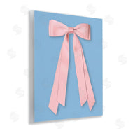 Jilly Jack Designs | Pink Satin Bow on Blue