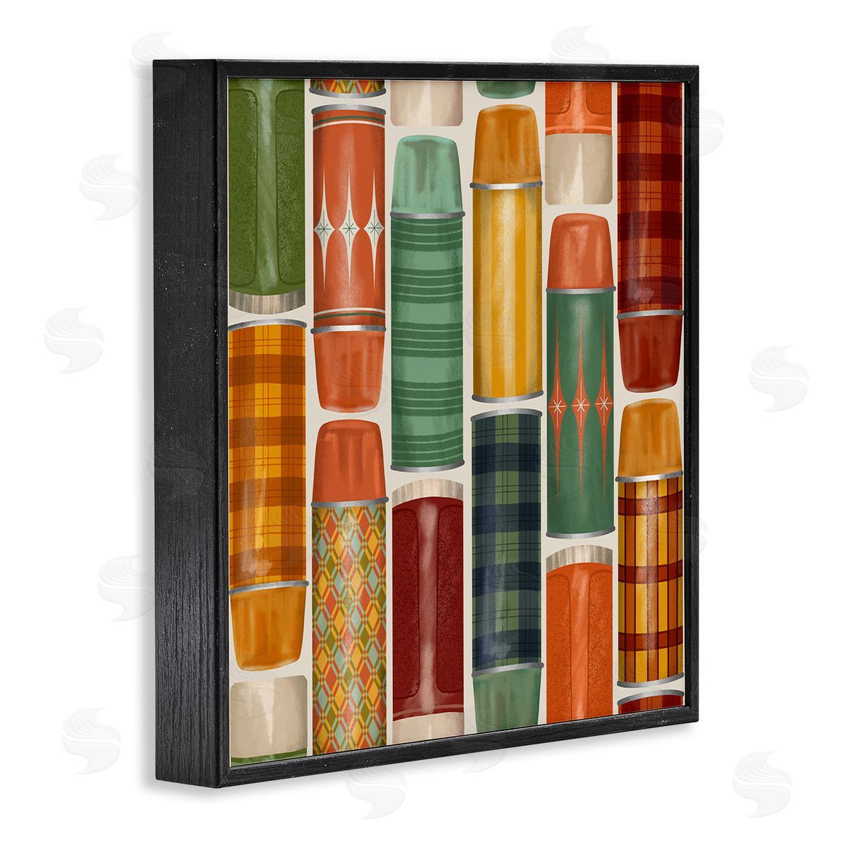 Jilly Jack Designs Retro Designs Fall Thermos Canvas Wall Art Print