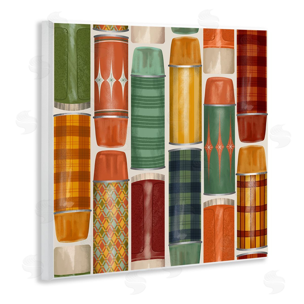 Jilly Jack Designs Retro Designs Fall Thermos Canvas Wall Art Print