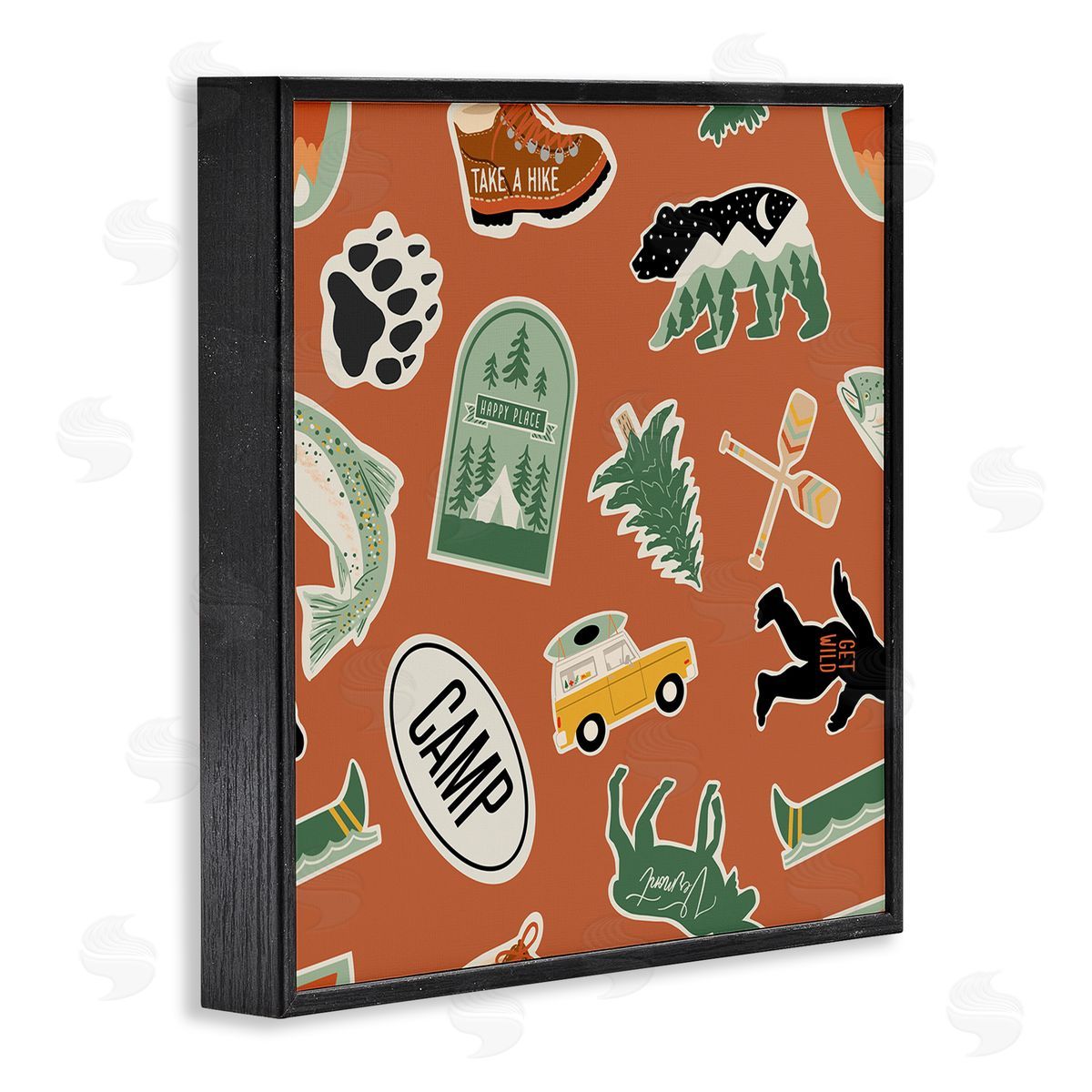 Jilly Jack Designs Outdoorsy Nature Sticker Shapes Canvas Wall Art Print