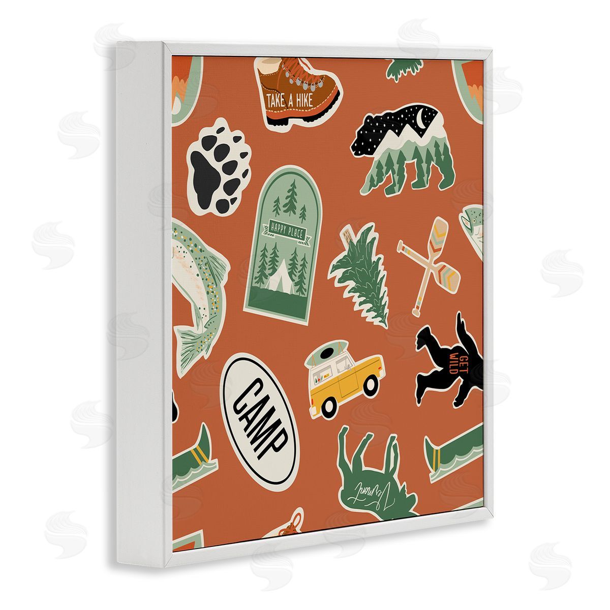 Jilly Jack Designs Outdoorsy Nature Sticker Shapes Canvas Wall Art Print