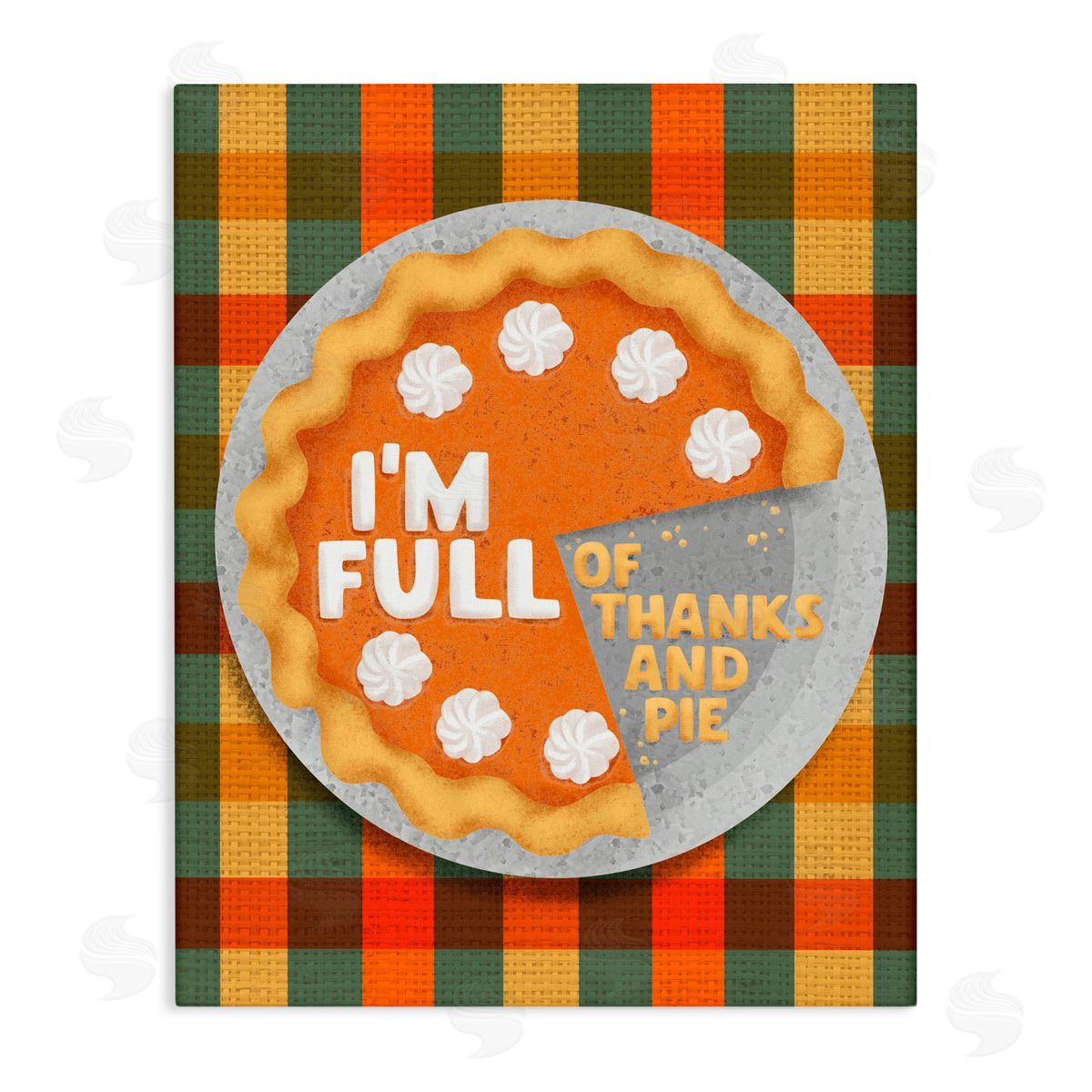 Jilly Jack Designs Full Of Thanks And Pie Canvas Wall Art Print