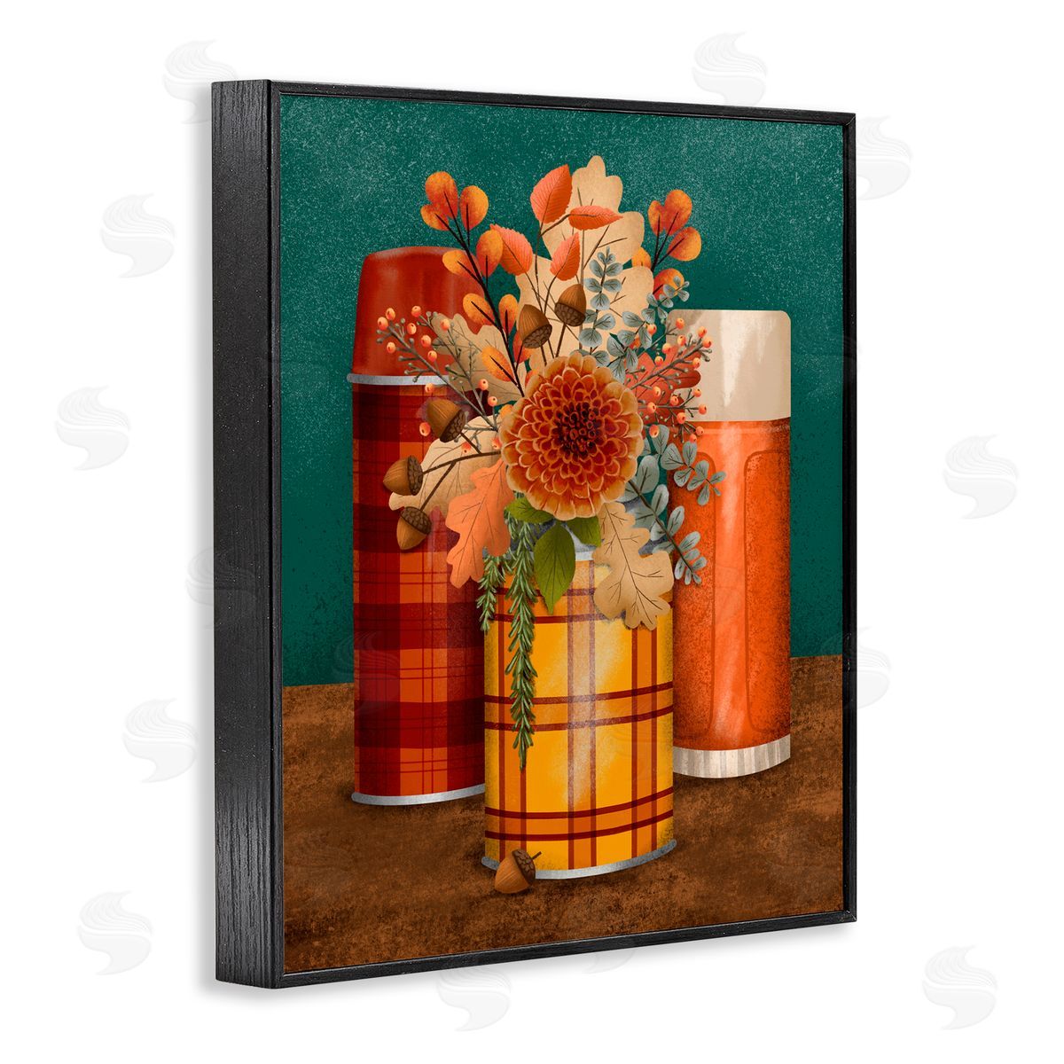 Jilly Jack Designs Autumnal Thermos & Botanicals Canvas Wall Art Print