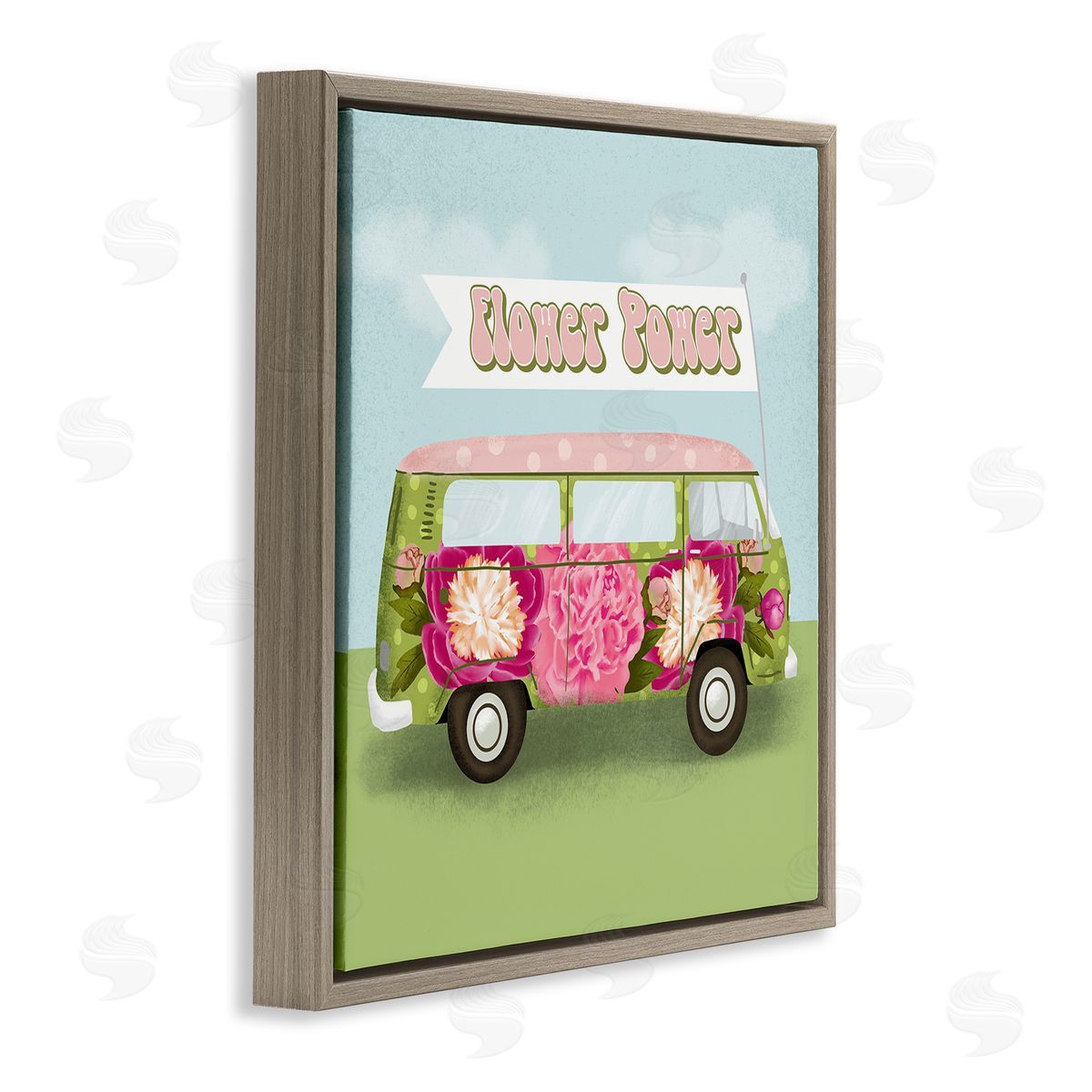 Jilly Jack Designs Flower Power Peony Bus Canvas Wall Art Print