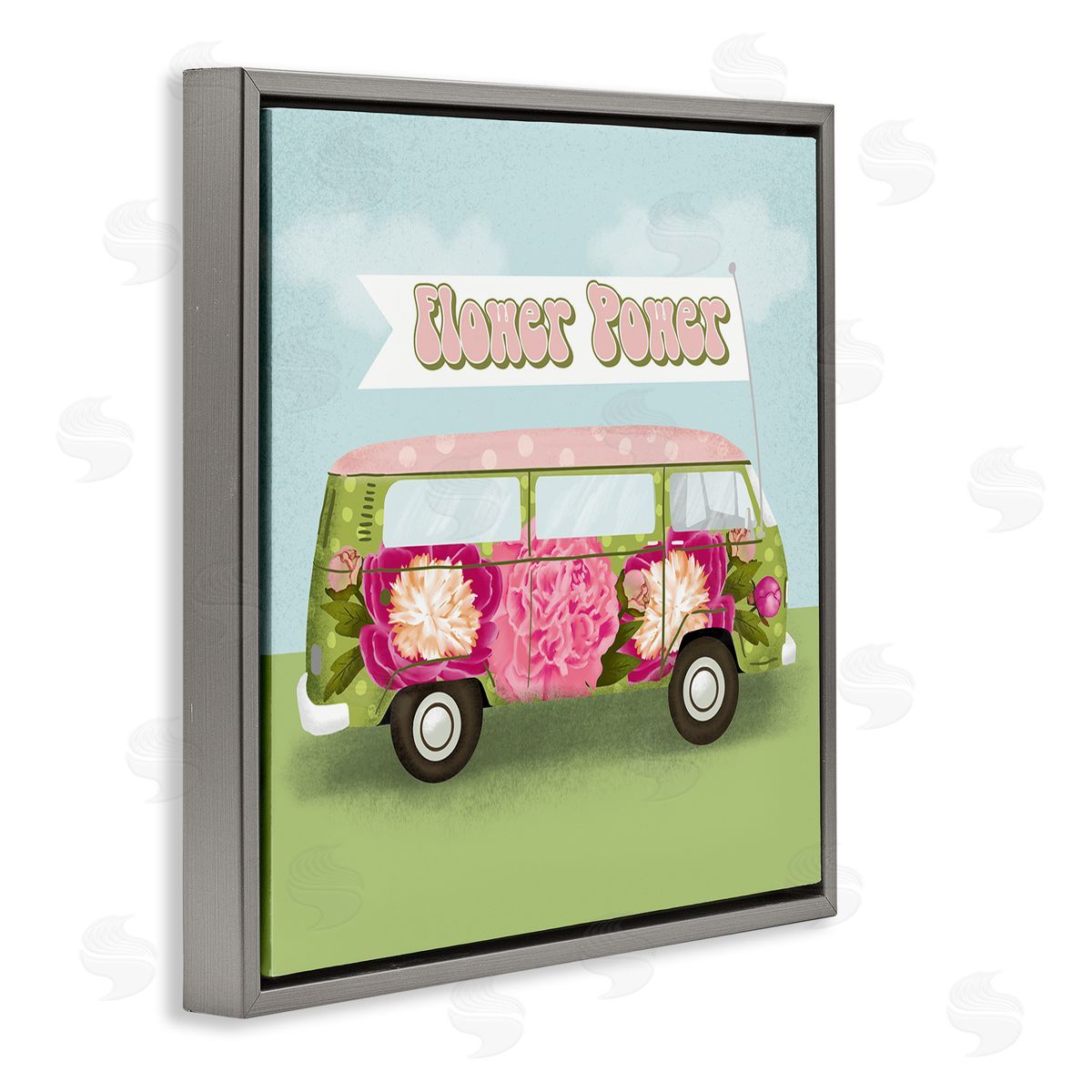 Jilly Jack Designs Flower Power Peony Bus Canvas Wall Art Print