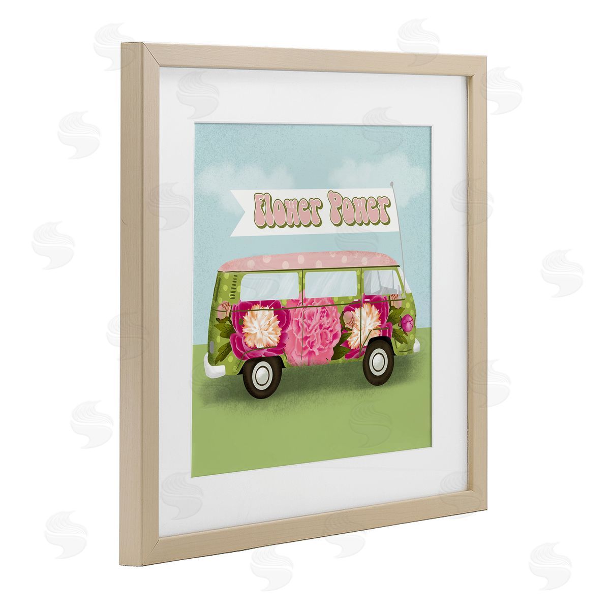 Jilly Jack Designs Flower Power Peony Bus Canvas Wall Art Print