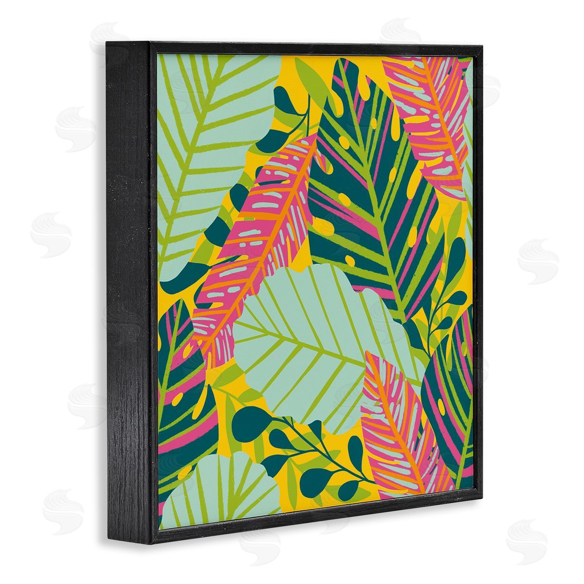 Jilly Jack Designs Tropical Leaf Toss Canvas Wall Art Print