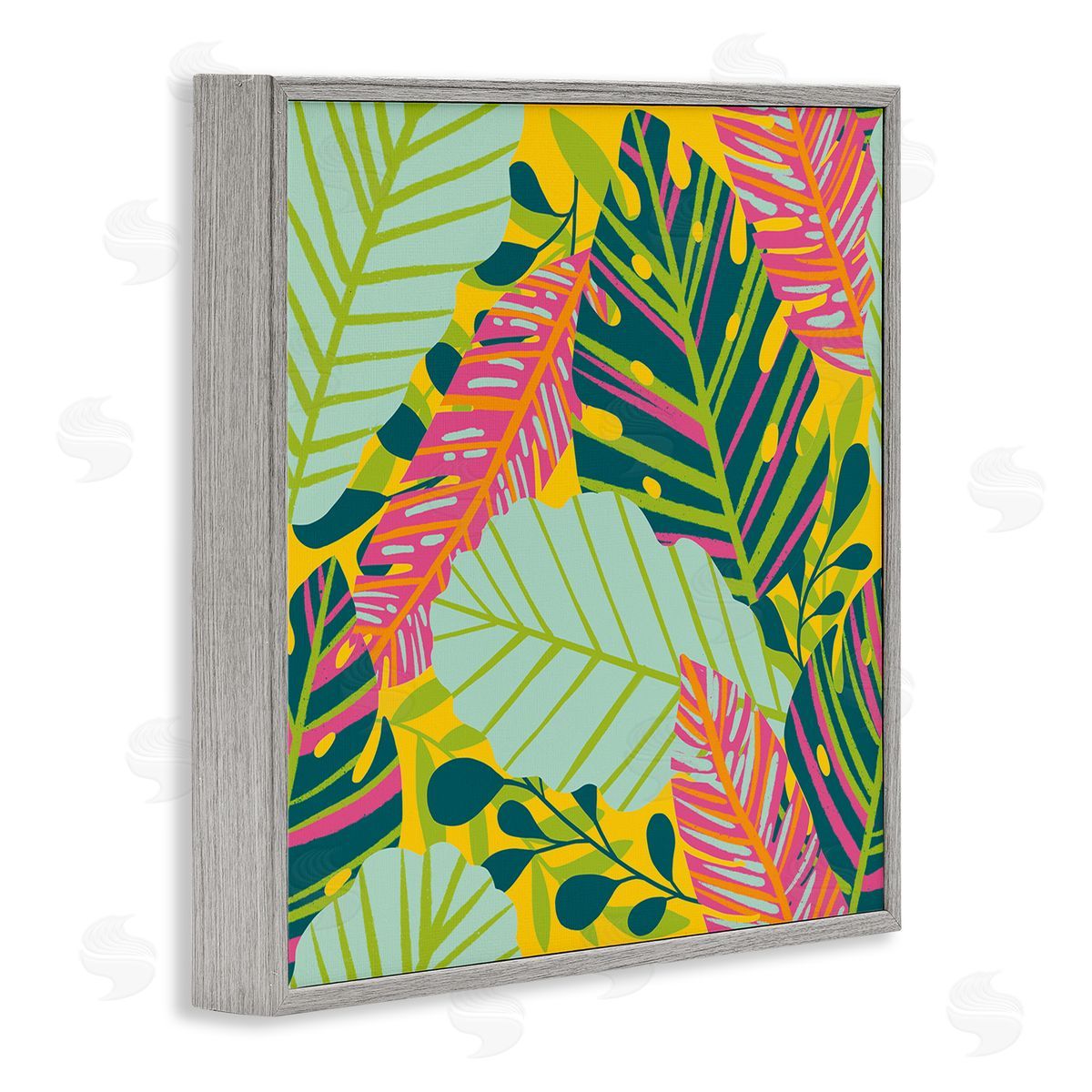 Jilly Jack Designs Tropical Leaf Toss Canvas Wall Art Print