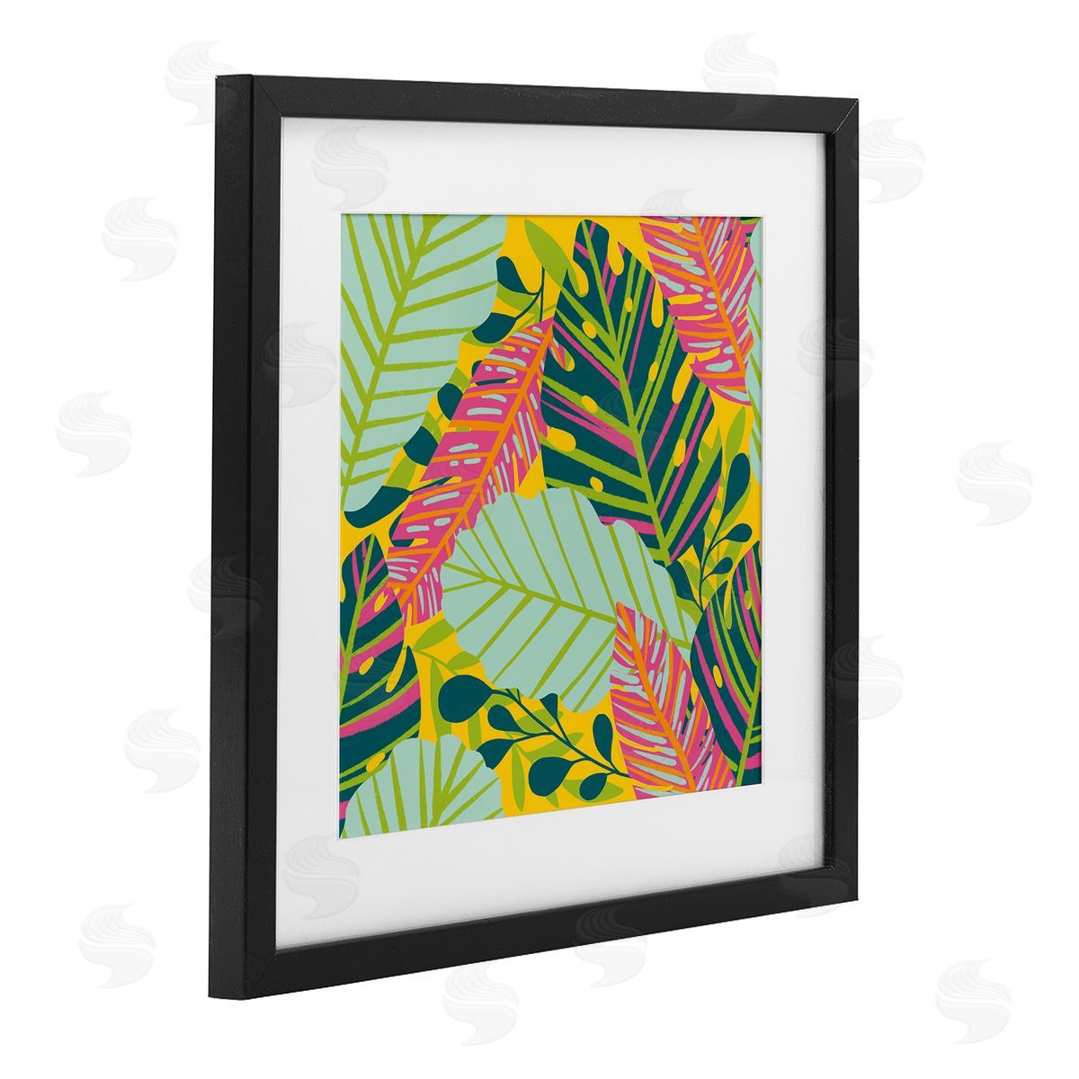 Jilly Jack Designs Tropical Leaf Toss Canvas Wall Art Print