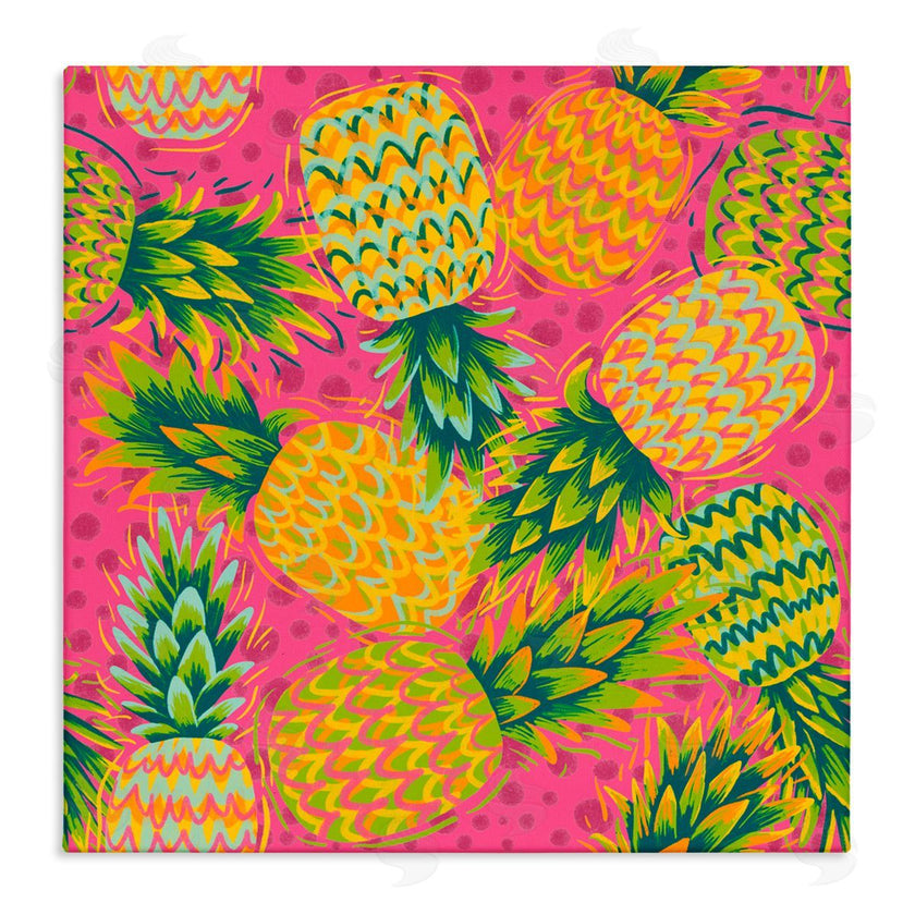 Jilly Jack Designs | Tropical Pineapples on Purple Dots