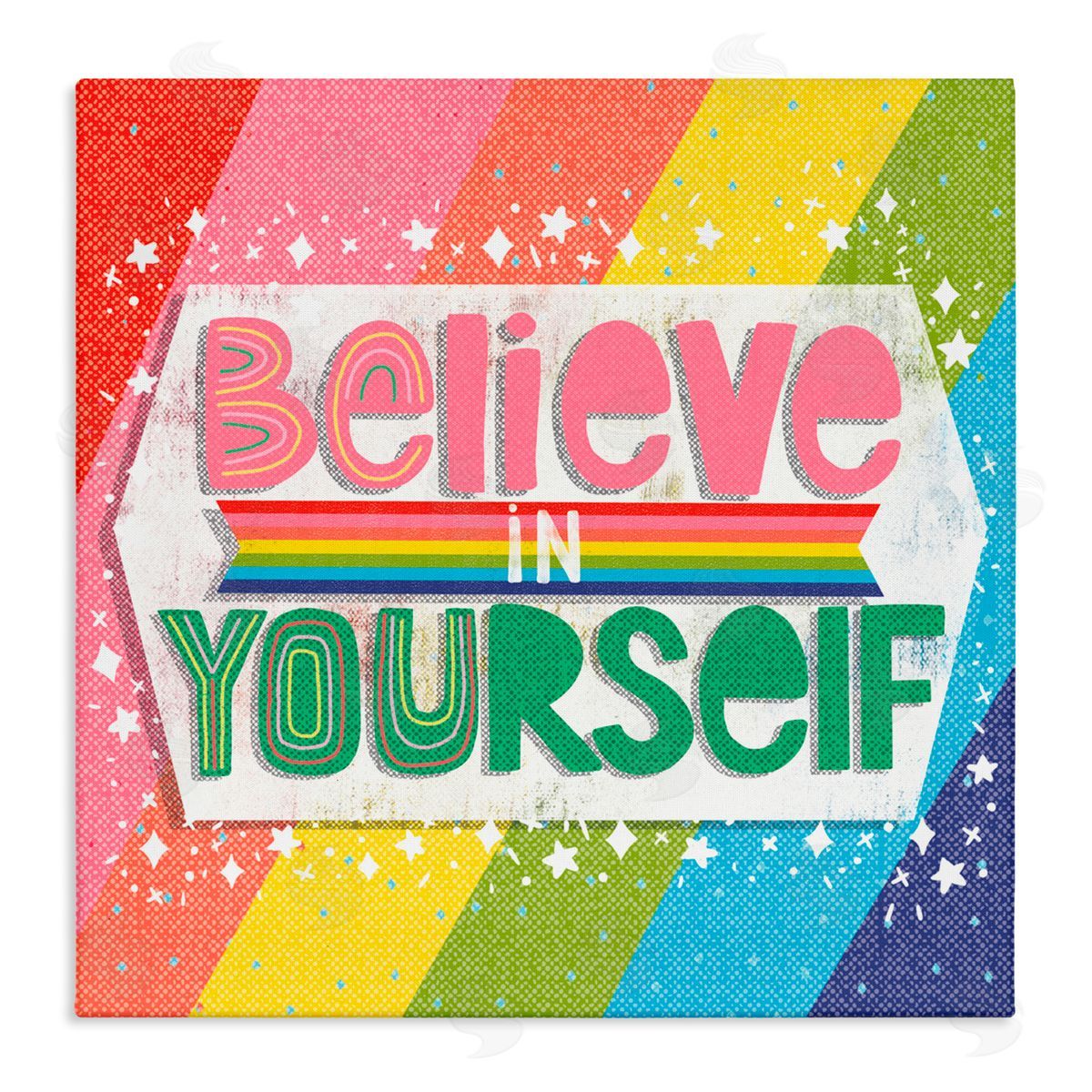 Jilly Jack Designs Believe In Yourself Rainbow Canvas Wall Art Print
