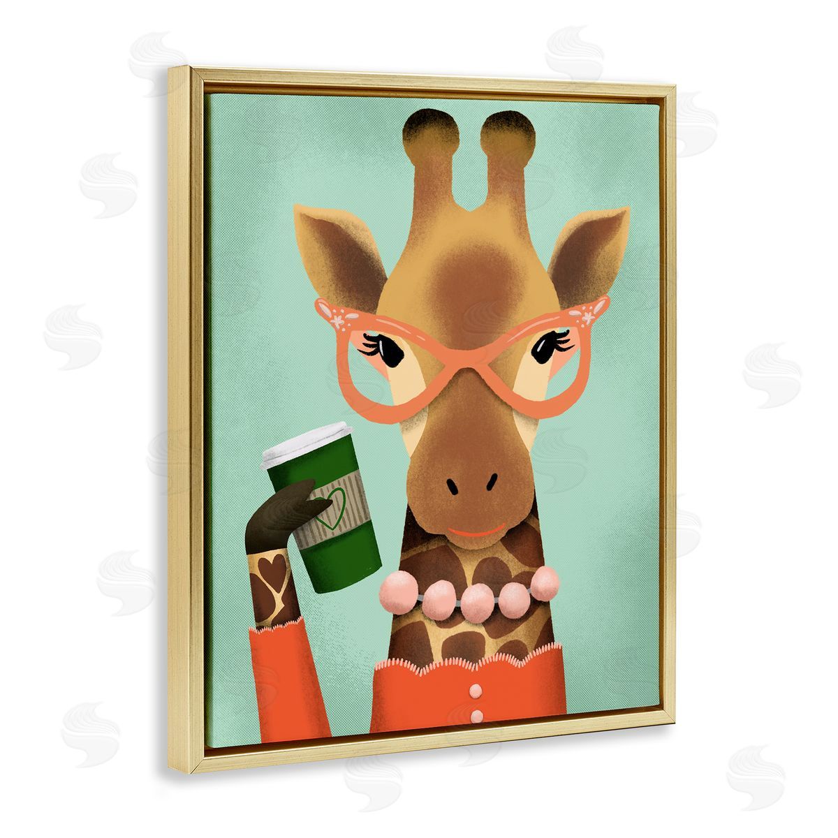 Jilly Jack Designs Stylish Giraffe & Latte Canvas Wall Art Print